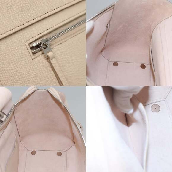CELINE Mini Belt Bag Hand Bag Leather Beige Silver - Picture 12 of 13